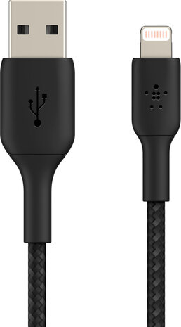 Boost Charge Lightningkabel : USB M naar Lightning M (1 meter, zwart)