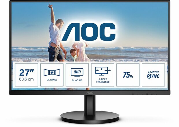 Q27B3MA LED 27&quot;, 2560 x 1440 QHD, VA, 4000:1, 4 ms, HDMI, DisplayPort, speakers, zwart