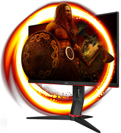 Gaming Q24G2A/BK LED gaming 24&quot;, 2560 x 1440 QHD, 165 Hz, IPS, 1 ms, HDMI, DisplayPort, speakers, zwart/rood