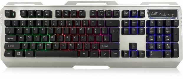 PL3314 Play Gaming Illuminated Keyboard (metal design, backlit, Azerty BE, USB)