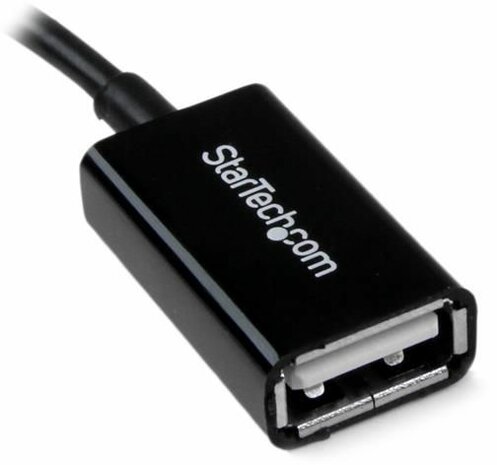 Micro USB naar USB OTG Host Adapter M/F (10 cm, zwart)