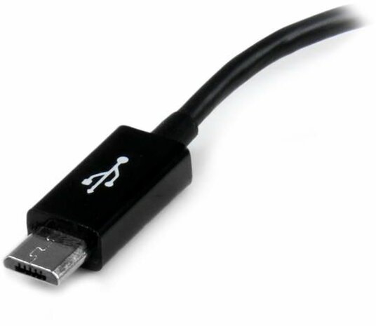 Micro USB naar USB OTG Host Adapter M/F (10 cm, zwart)