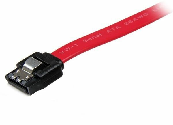 Latching S-ATA kabel straight M/M (30 cm, rood)