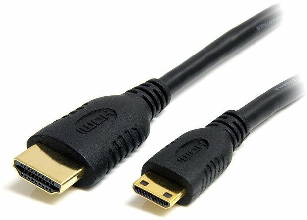 High Speed HDMI-kabel : HDMI naar mini-HDMI M/M (1 meter, zwart)