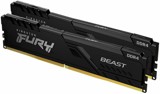 KF436C17BBK2/16 FURY Beast DDR4 kit 16 GB, DIMM 288-pin, 3600 MHz, PC4-28800, CL17, zwart (2 x 8 GB)