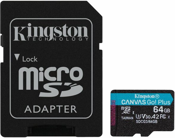 SDCG3/64GB Canvas Go! Plus Flash memory card 64 GB (A2, Video Class V30, UHS-I U3, Class 10, microSDXC UHS-I)