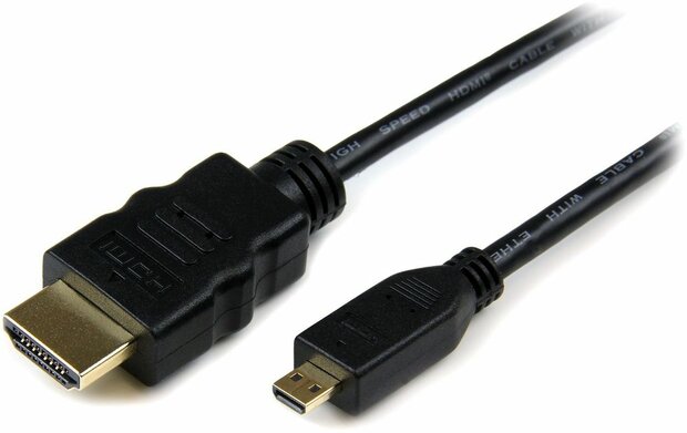 High Speed HDMI-kabel met Ethernet : HDMI naar micro HDMI M/M (3 meter, zwart)