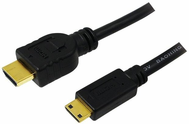 HDMI-kabel : HDMI M naar mini HDMI M (2 m, High speed, zwart)