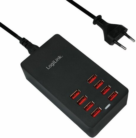 PA0140 USB-lader (8 x USB, 8000 mA, zwart)