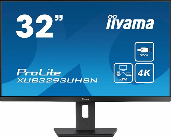 ProLite XUB3293UHSN-B5 LED 32&quot;, 3840 x 2160 4K, IPS, 4 ms, HDMI, DisplayPort, USB-C, speakers, mat zwart