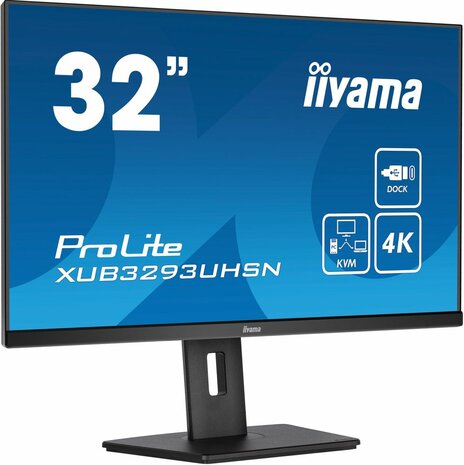 ProLite XUB3293UHSN-B5 LED 32&quot;, 3840 x 2160 4K, IPS, 4 ms, HDMI, DisplayPort, USB-C, speakers, mat zwart