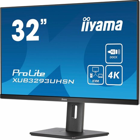 ProLite XUB3293UHSN-B5 LED 32&quot;, 3840 x 2160 4K, IPS, 4 ms, HDMI, DisplayPort, USB-C, speakers, mat zwart