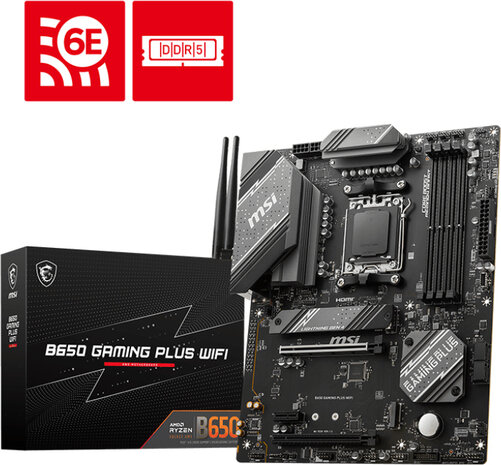 Socket AM5 : B650 GAMING PLUS WIFI (DDR5, 2 x M.2, DisplayPort, HDMI, ATX)