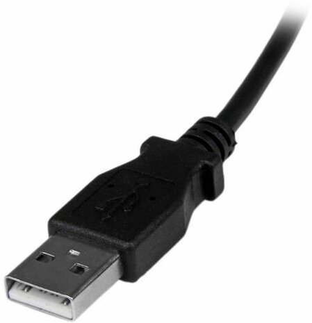 Micro USB-kabel A M naar hoek micro B M (2 meter, zwart)