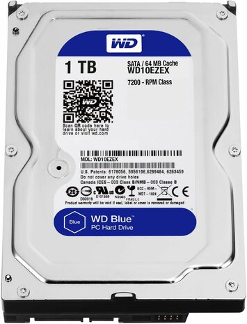 1000 GB WD10EZEX Caviar Blu (SATA, 6 Gbps, 7200 rpm, 64 MB cache)