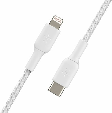 Boost Charge Lightningkabel : USB-C M naar Lightning M (2 m, wit, USB Power Delivery 18 Watt)