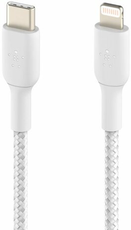 Boost Charge Lightningkabel : USB-C M naar Lightning M (2 m, wit, USB Power Delivery 18 Watt)