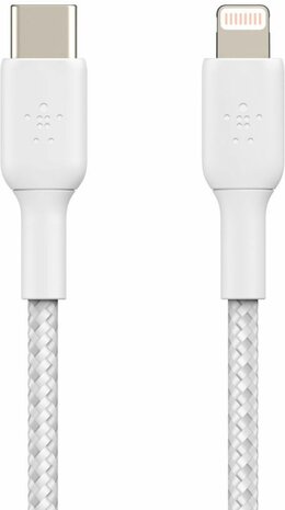 Boost Charge Lightningkabel : USB-C M naar Lightning M (2 m, wit, USB Power Delivery 18 Watt)