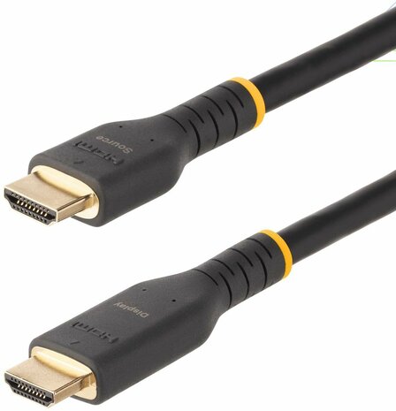 RH2A-10M-HDMI-CABLE Actieve HDMI-kabel (10 m, met Ethernet, HDMI 2.0 4K 60 Hz UHD, rugged, met fiber, zwart)