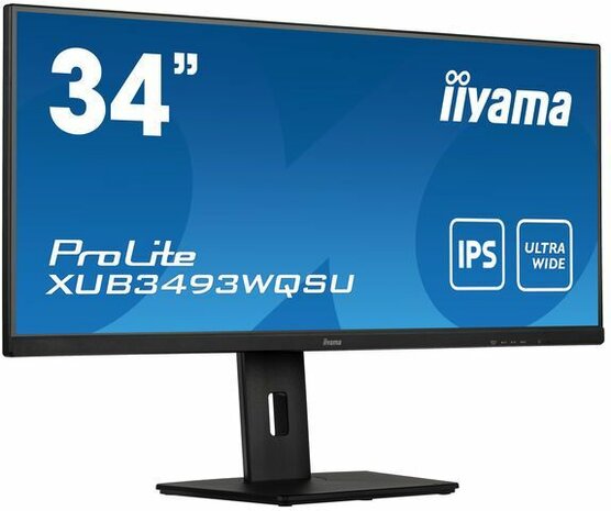 ProLite XUB3493WQSU-B5 LED 34&quot;, 3440 x 1440 UWQHD, ADS-IPS, 1000:1, 4 ms, HDMI, DisplayPort, speakers, mat zwart