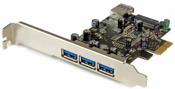 4-poort PCI Express USB 3.0 Card (3 externe en 1 interne)