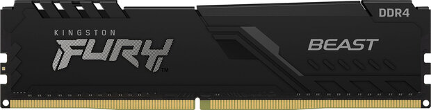 KF426C16BBK2/64 FURY Beast DDR4 kit 64 GB, DIMM 288-pin, 2666 MHz, PC4-21300, CL16, zwart (2 x 32 GB)