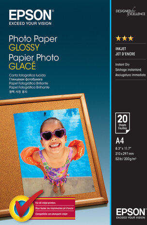 S042538 Glossy photo paper (A4, 200 g/m&sup2;, 20 vellen)