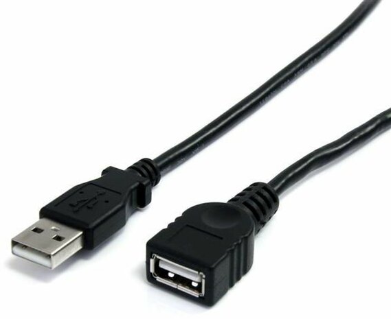 USB 2.0 verlengkabel A-A M/F (1,8 meter, zwart)