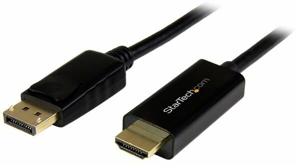 DisplayPort M naar HDMI M converterkabel (1 meter, zwart, 4K)