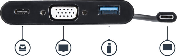 USB-C naar VGA Multifunction Adapter