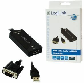 Adapter : VGA M naar HDMI F (USB-powered)