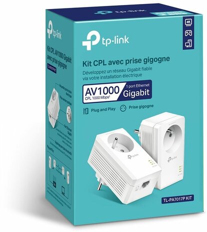 TL-PA7017P KIT(BE) AV1000 Gigabit Passthrough Powerline Starter Kit