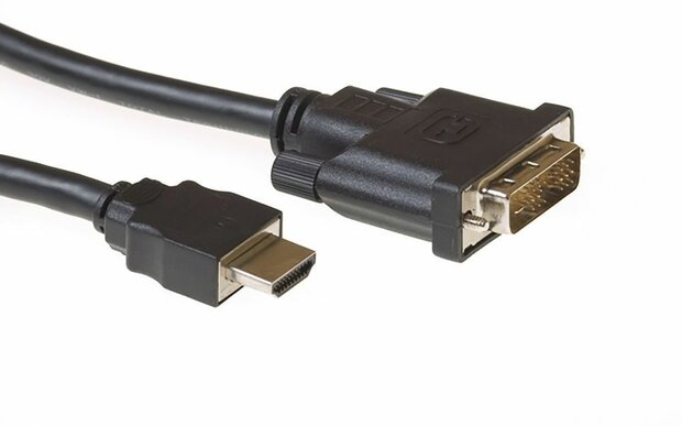 Adapterkabel : HDMI M naar DVI-D M (2 m, shielded, zwart, 1920 x 1080 60 Hz support)