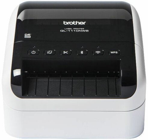 QL-1110NWBc Label printer (direct thermal, rol 10,36 cm, 300 x 300 dpi, 110 mm/sec, USB 2.0, LAN, Wi-Fi, Bluetooth 5.2, zwart)