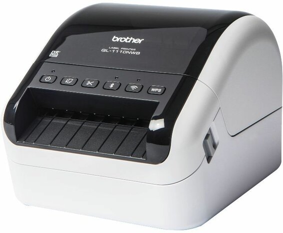 QL-1110NWBc Label printer (direct thermal, rol 10,36 cm, 300 x 300 dpi, 110 mm/sec, USB 2.0, LAN, Wi-Fi, Bluetooth 5.2, zwart)