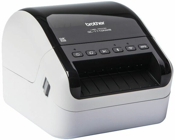 QL-1110NWBc Label printer (direct thermal, rol 10,36 cm, 300 x 300 dpi, 110 mm/sec, USB 2.0, LAN, Wi-Fi, Bluetooth 5.2, zwart)