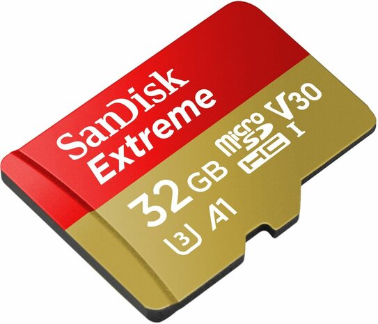 Extreme Flash memory card 32 GB (incl. SD-adapter, A1, Video Class V30, UHS-I U3, microSDHC UHS-I)