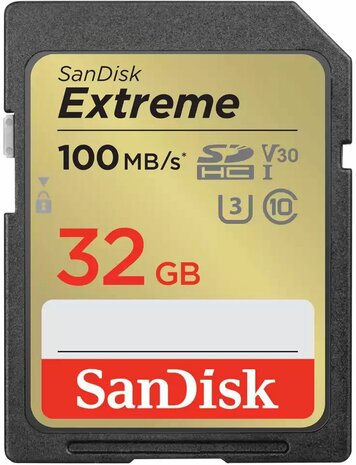 Extreme Flash memory card 32 GB (Video Class V30, UHS-I U3, Class 10, SDHC UHS-I)