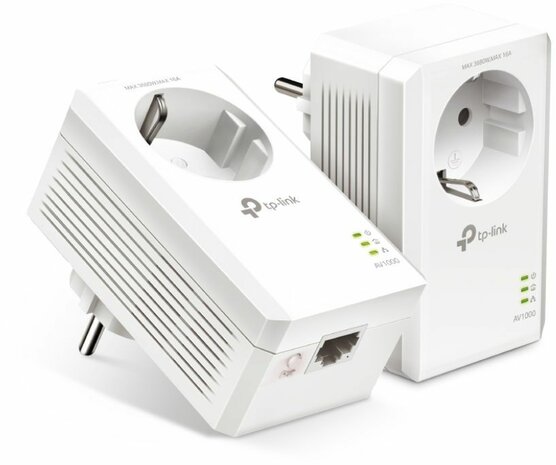 TL-PA7017P KIT AV1000 Gigabit Passthrough Powerline Starter Kit (HomePlug AV, IEEE 1901, 2-pack)