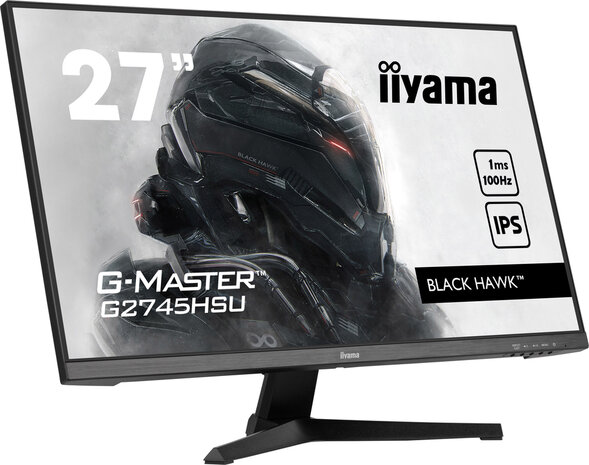 G-MASTER Black Hawk G2745HSU-B1 LED 27&quot;, 1920 x 1080 Full HD, 100 Hz, IPS, 1 ms, HDMI, DisplayPort, speakers, mat zwart