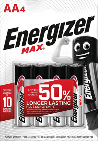 Alkaline Max batterijen (4 x AA, 1,5 Volt)