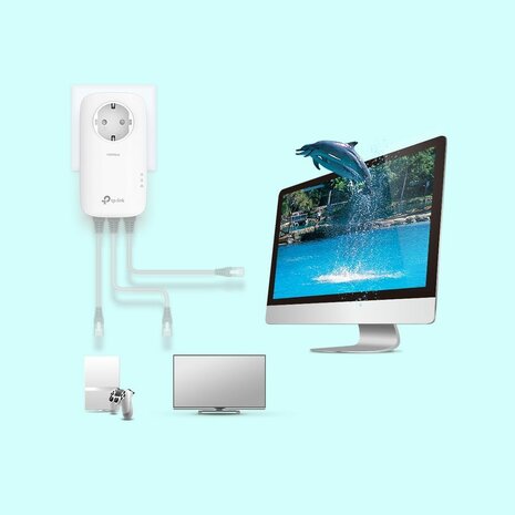 TL-PA8033P KIT AV1300 Powerline Kit (Gigabit, passthrough)