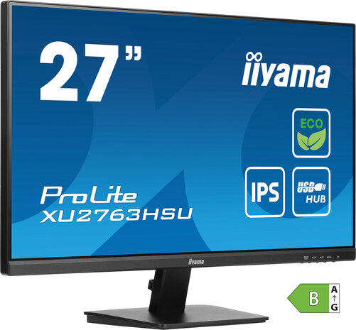 ProLite XU2763HSU-B1 LED 27&quot;, 1920 x 1080 Full HD, 100 Hz, IPS, 1300:1, 3 ms, HDMI, DisplayPort, speakers, mat zwart