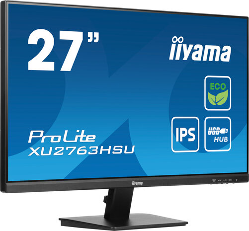 ProLite XU2763HSU-B1 LED 27&quot;, 1920 x 1080 Full HD, 100 Hz, IPS, 1300:1, 3 ms, HDMI, DisplayPort, speakers, mat zwart