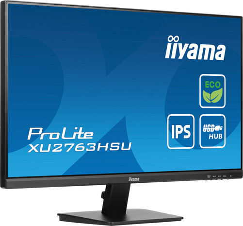 ProLite XU2763HSU-B1 LED 27&quot;, 1920 x 1080 Full HD, 100 Hz, IPS, 1300:1, 3 ms, HDMI, DisplayPort, speakers, mat zwart