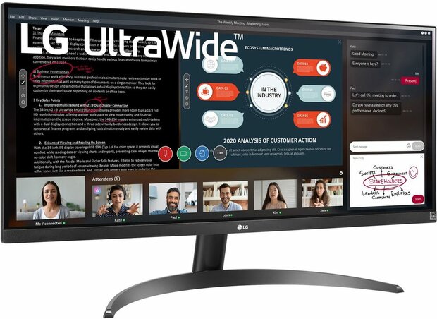 29WP500-B LED 29&quot;, 2560 x 1080 UWFHD, IPS, 1000:1, HDR10, 5 ms, 2 x HDMI