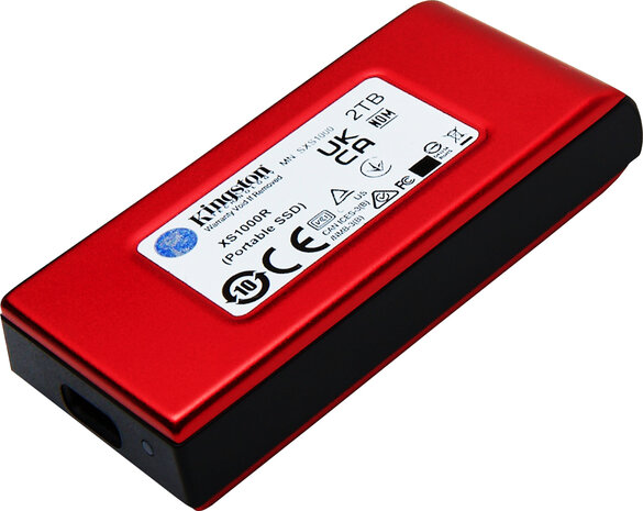 2000 GB XS1000 SSD (USB 3.2 Gen 2, USB-C connector, rood)