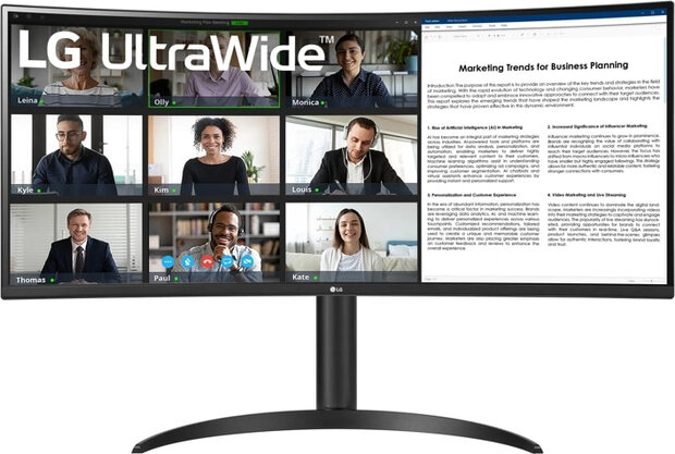 UltraWide 34WR55QK-B LED curved 34&quot;, 3440 x 1440 WQHD, 100 Hz, VA, 3000:1, HDR10, 5 ms, 2 x HDMI, DisplayPort, USB-C