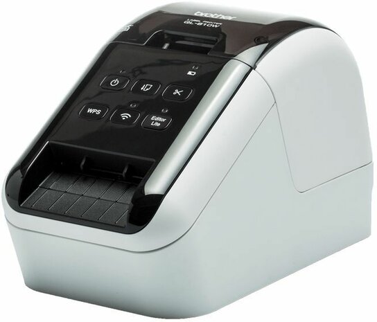 QL-810Wc Label printer (direct thermal, rol 6,2 cm, 300 x 600 dpi, 110 labels/min, USB 2.0, Wi-Fi, cutter, wit, glossy zwart)