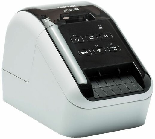 QL-810Wc Label printer (direct thermal, rol 6,2 cm, 300 x 600 dpi, 110 labels/min, USB 2.0, Wi-Fi, cutter, wit, glossy zwart)